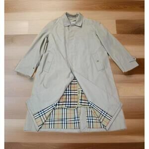Burberry's Men's Vintage Single Trench Coat w/Liner Beige Wool 42 Extra L